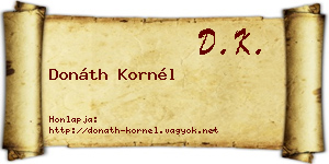 Donáth Kornél névjegykártya
