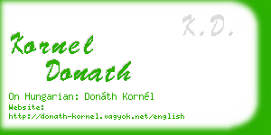kornel donath business card