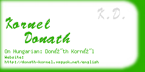 kornel donath business card